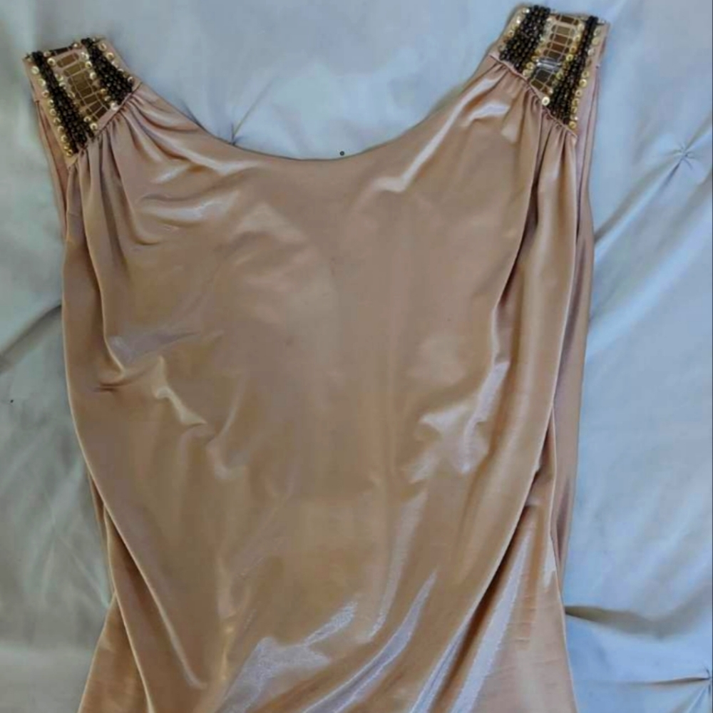 Cache Gold Sequined Top